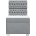 Cama box spring con colchón tela gris claro 90x200 cm