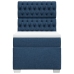 Cama box spring con colchón tela azul 90x200 cm