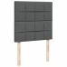Cama box spring con colchón tela gris oscuro 100x200 cm