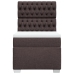 Cama box spring con colchón tela marrón oscuro 100x200 cm