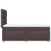Cama box spring con colchón tela marrón oscuro 100x200 cm