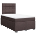 Cama box spring con colchón tela marrón oscuro 120x190 cm