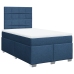 Cama box spring con colchón tela azul 120x190 cm