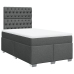 Cama box spring con colchón tela gris oscuro 120x190 cm