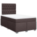 vidaXL Cama box spring con colchón tela marrón oscuro 120x190 cm