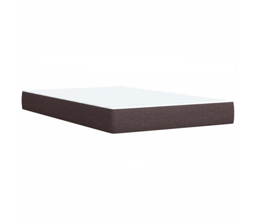 vidaXL Cama box spring con colchón tela marrón oscuro 120x190 cm