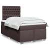 vidaXL Cama box spring con colchón tela marrón oscuro 120x190 cm