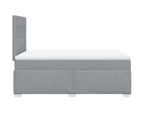 Cama box spring con colchón tela gris claro 120x200 cm