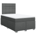 Cama box spring con colchón tela gris oscuro 120x200 cm