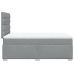 Cama box spring con colchón tela gris claro 120x200 cm