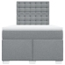 Cama box spring con colchón tela gris claro 120x200 cm