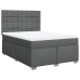 Cama box spring con colchón tela gris oscuro 140x190 cm