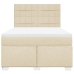 Cama box spring con colchón tela color crema 140x190 cm