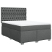 Cama box spring con colchón tela gris oscuro 160x200 cm