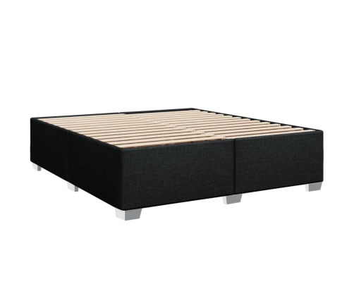 Cama box spring con colchón tela negro 180x200 cm