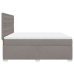 Cama box spring con colchón tela gris taupe 180x200 cm