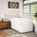 Cama box spring con colchón cuero sintético blanco 80x200 cm