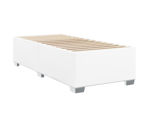 Cama box spring con colchón cuero sintético blanco 80x200 cm