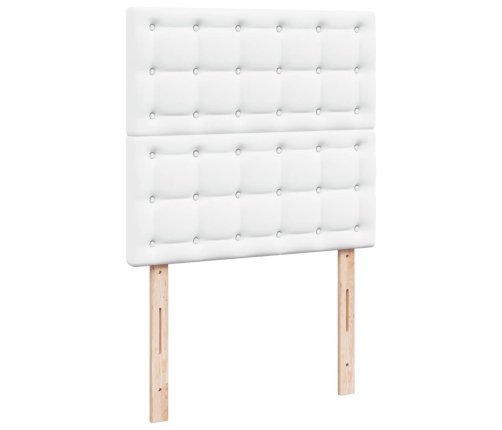 Cama box spring con colchón cuero sintético blanco 80x200 cm