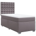 Cama box spring con colchón cuero sintético gris 80x200 cm