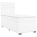 Cama box spring con colchón cuero sintético blanco 90x190 cm