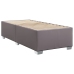 Cama box spring con colchón cuero sintético gris 90x190 cm