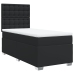 Cama box spring con colchón cuero sintético negro 100x200 cm