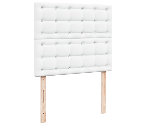 Cama box spring con colchón cuero sintético blanco 120x190 cm