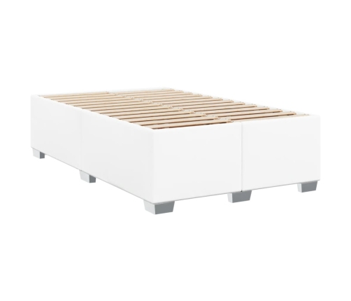 Cama box spring con colchón cuero sintético blanco 120x200 cm