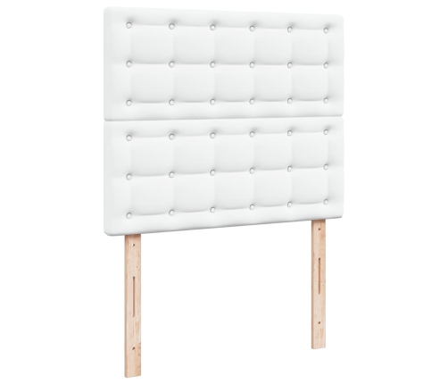 Cama box spring con colchón cuero sintético blanco 120x200 cm