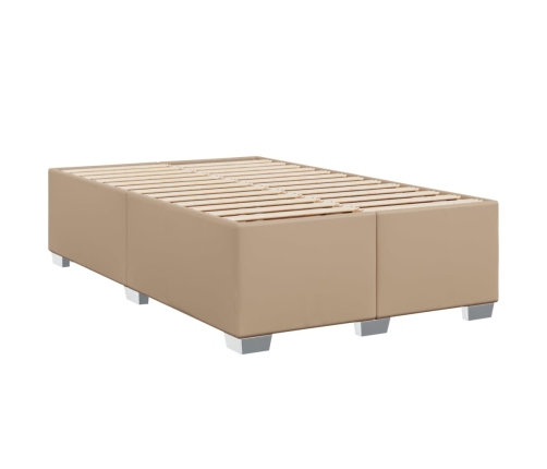 Cama box spring con colchón cuero sintético capuchino 120x200cm