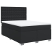 Cama box spring con colchón cuero sintético negro 140x190 cm