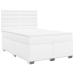 Cama box spring con colchón cuero sintético blanco 140x190 cm