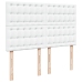 Cama box spring con colchón cuero sintético blanco 140x190 cm