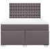 Cama box spring con colchón cuero sintético gris 140x190 cm