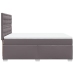 Cama box spring con colchón cuero sintético gris 140x190 cm