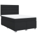 Cama box spring con colchón cuero sintético negro 160x200 cm