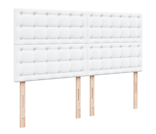 Cama box spring con colchón cuero sintético blanco 180x200 cm