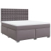 Cama box spring con colchón cuero sintético gris 180x200 cm