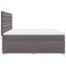 Cama box spring con colchón cuero sintético gris 180x200 cm