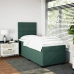 Cama box spring con colchón terciopelo verde oscuro 80x200 cm