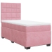 Cama box spring con colchón terciopelo rosa 80x200 cm