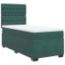 Cama box spring con colchón terciopelo verde oscuro 80x200 cm