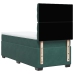 Cama box spring con colchón terciopelo verde oscuro 80x200 cm