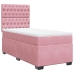 Cama box spring con colchón terciopelo rosa 80x200 cm