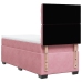 Cama box spring con colchón terciopelo rosa 80x200 cm