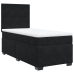 Cama box spring con colchón cuero sintético negro 90x190 cm