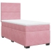 Cama box spring con colchón terciopelo rosa 90x190 cm