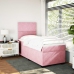 Cama box spring con colchón terciopelo rosa 90x190 cm