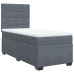 Cama box spring con colchón terciopelo gris oscuro 90x190 cm